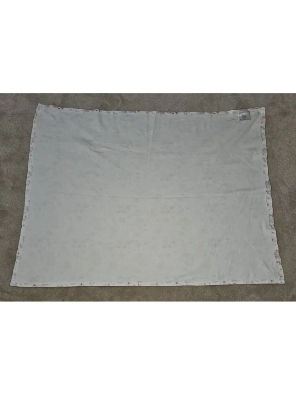 Sugar House Baby Blanket 29x38 White Pink Purple Flower Rose 100% Cotton Swaddle